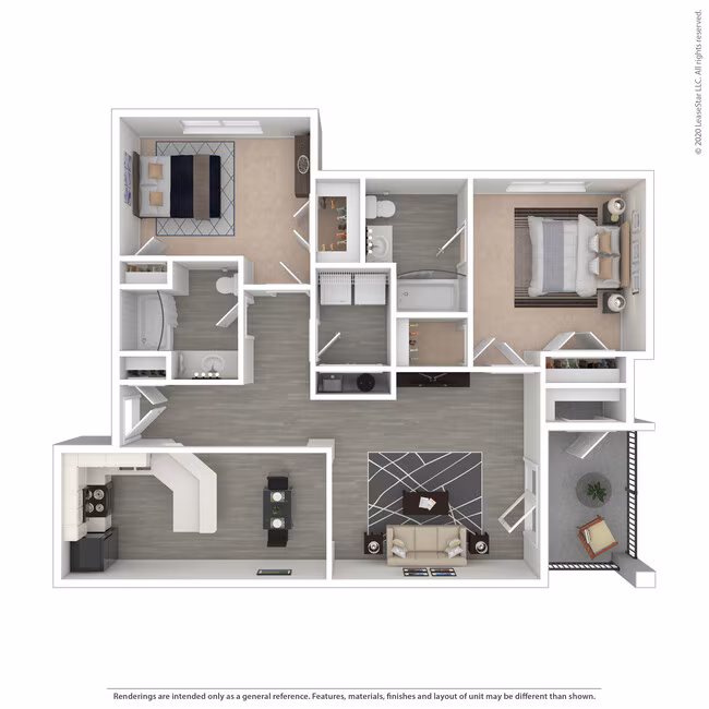 2 Beds • 2 Bath 315 floor plan
